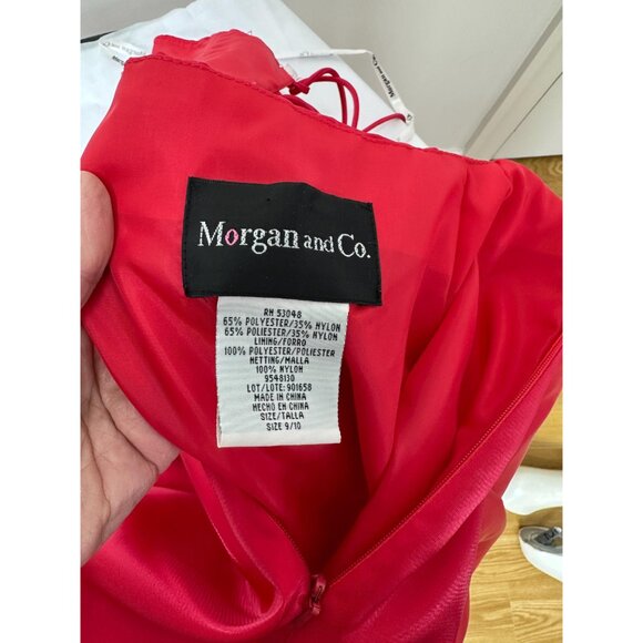 Y2K strapless gown with corset back and sequin flowers by Morgan & Co Size 9/10 - Picture 8 of 8